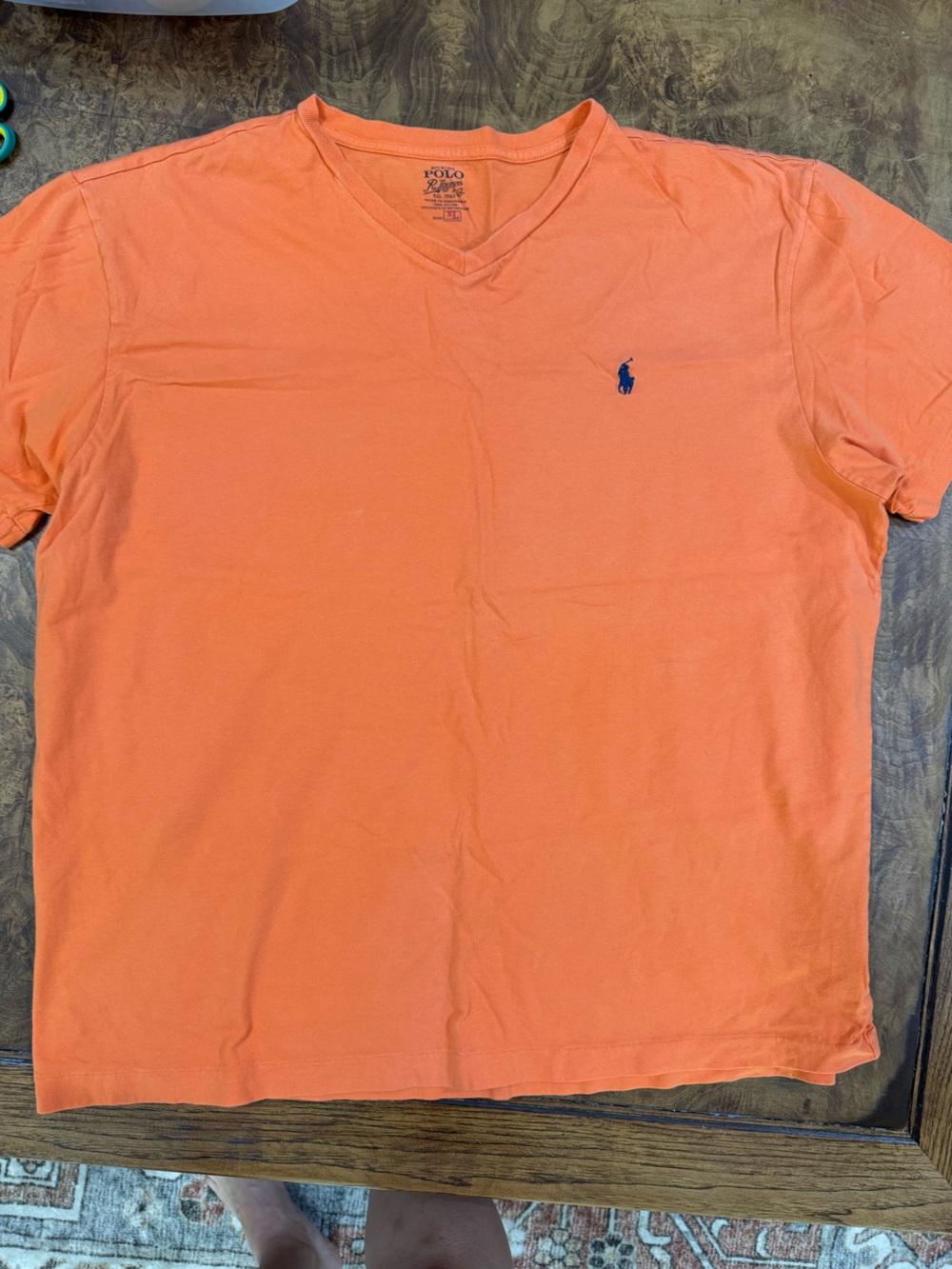 Classic Orange Polo with Blue Pony Logo XL